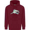 A Hammerhead Shark Mens 80% Cotton Hoodie Maroon