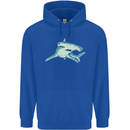 A Hammerhead Shark Mens 80% Cotton Hoodie Royal Blue