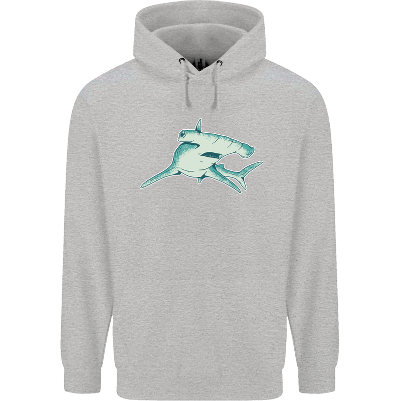 A Hammerhead Shark Mens 80% Cotton Hoodie Sports Grey