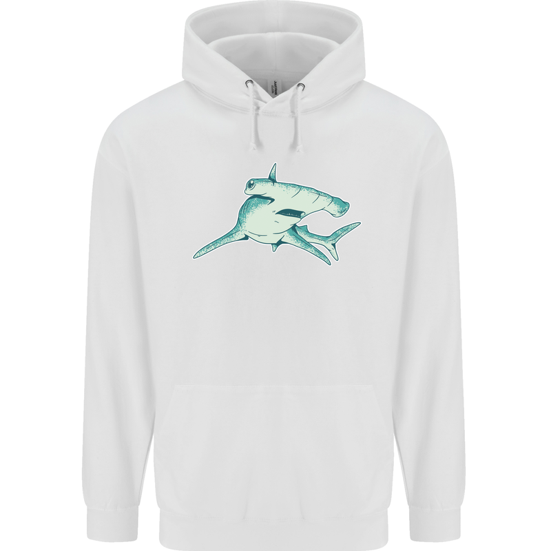 A Hammerhead Shark Mens 80% Cotton Hoodie White