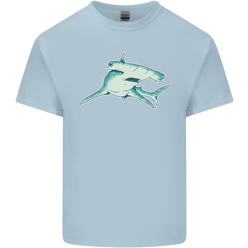 A Hammerhead Shark Mens Cotton T-Shirt Tee Top Light Blue