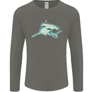 A Hammerhead Shark Mens Long Sleeve T-Shirt Charcoal
