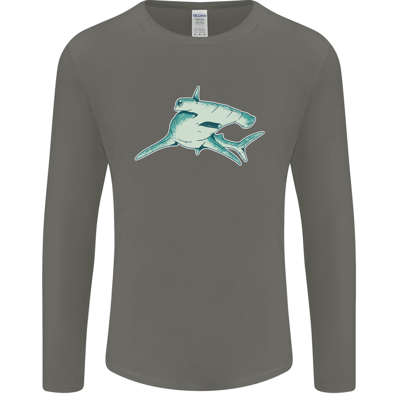 A Hammerhead Shark Mens Long Sleeve T-Shirt Charcoal