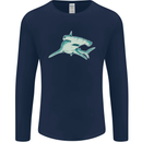 A Hammerhead Shark Mens Long Sleeve T-Shirt Navy Blue
