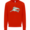 A Hammerhead Shark Mens Sweatshirt Jumper Bright Red