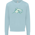 A Hammerhead Shark Mens Sweatshirt Jumper Light Blue