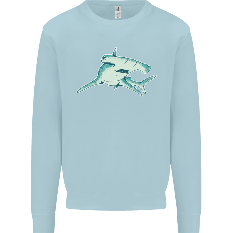A Hammerhead Shark Mens Sweatshirt Jumper Light Blue