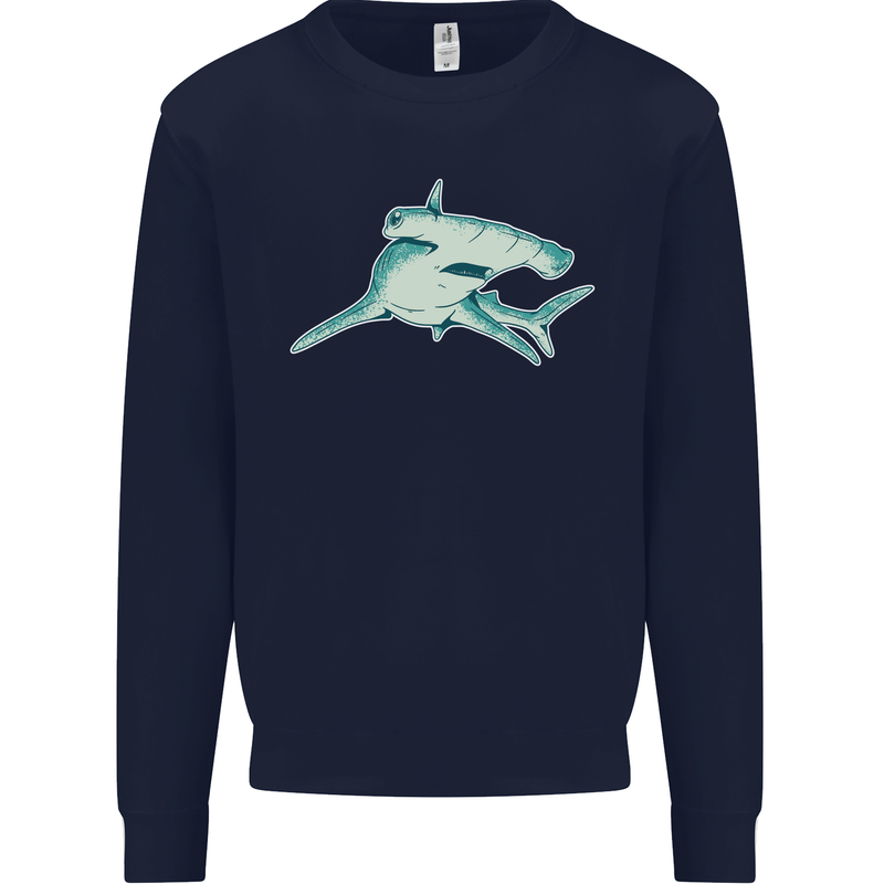A Hammerhead Shark Mens Sweatshirt Jumper Navy Blue