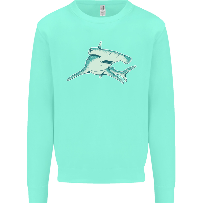 A Hammerhead Shark Mens Sweatshirt Jumper Peppermint