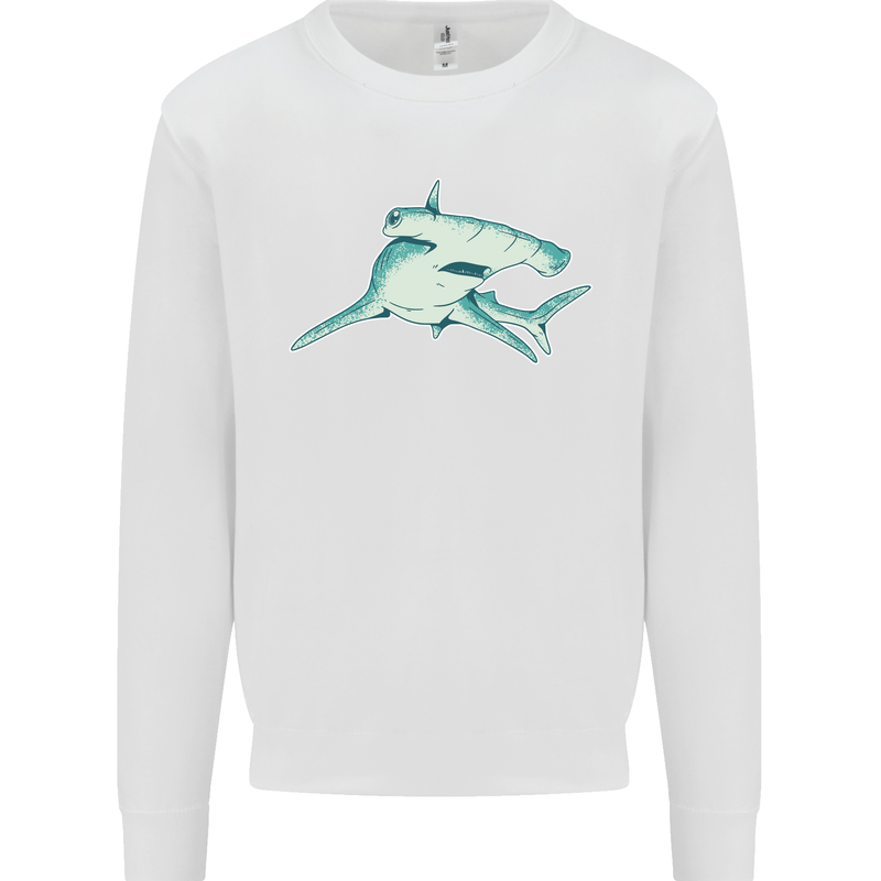 A Hammerhead Shark Mens Sweatshirt Jumper White