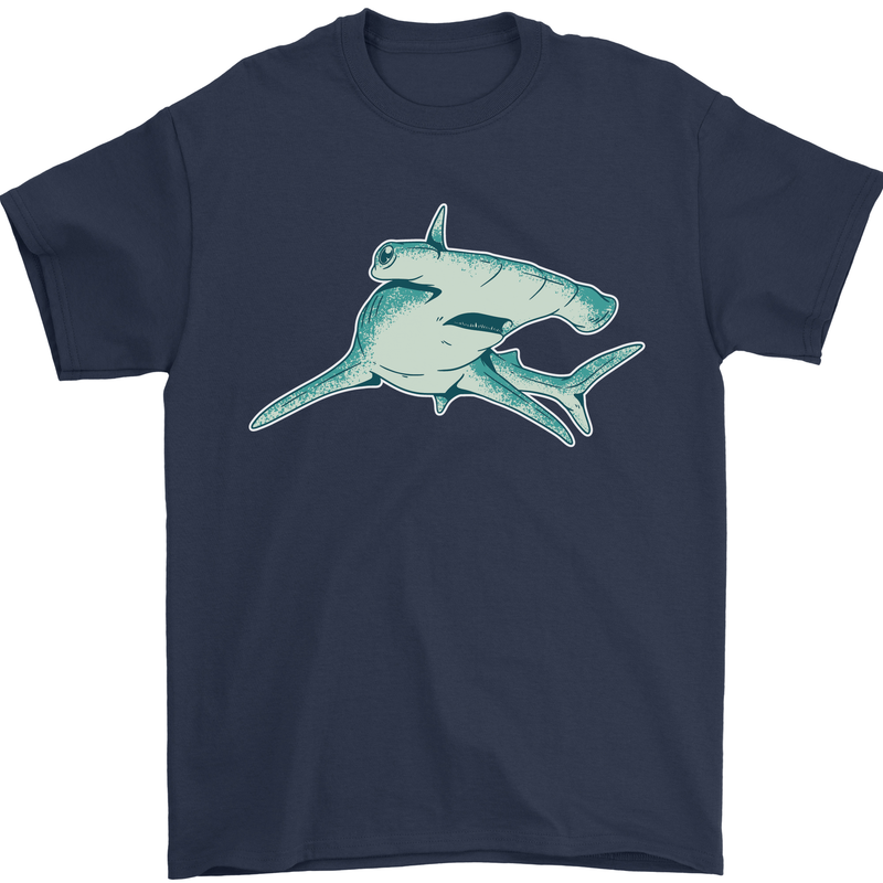 A Hammerhead Shark Mens T-Shirt Cotton Gildan Navy Blue