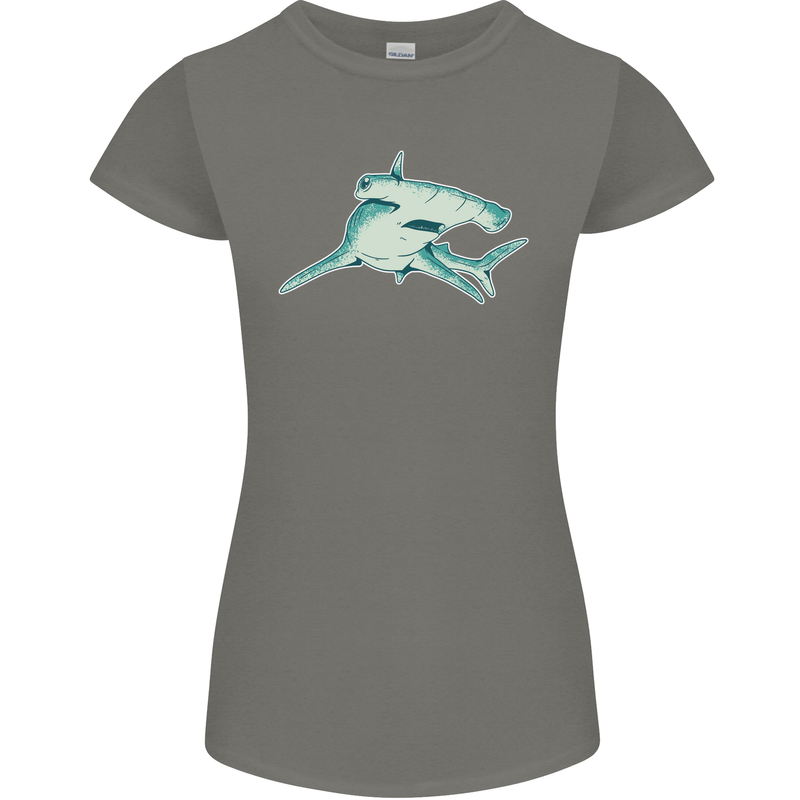 A Hammerhead Shark Womens Petite Cut T-Shirt Charcoal