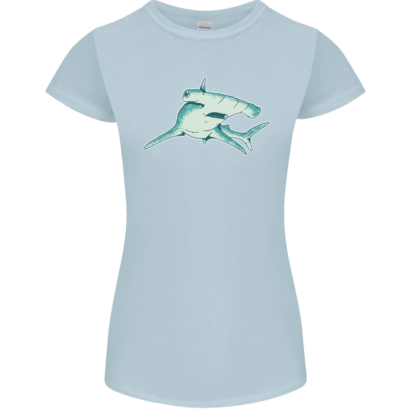 A Hammerhead Shark Womens Petite Cut T-Shirt Light Blue
