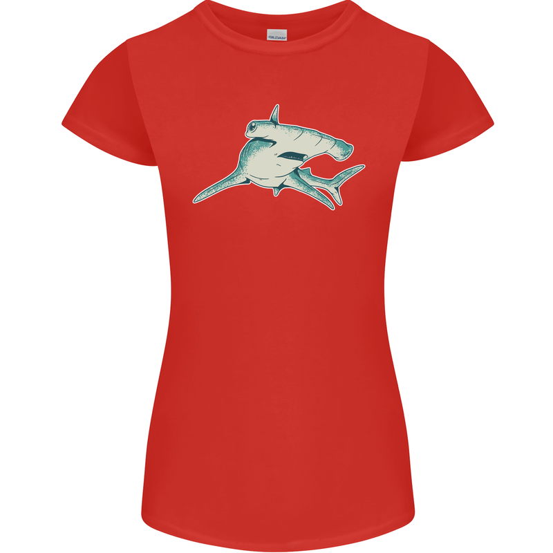 A Hammerhead Shark Womens Petite Cut T-Shirt Red