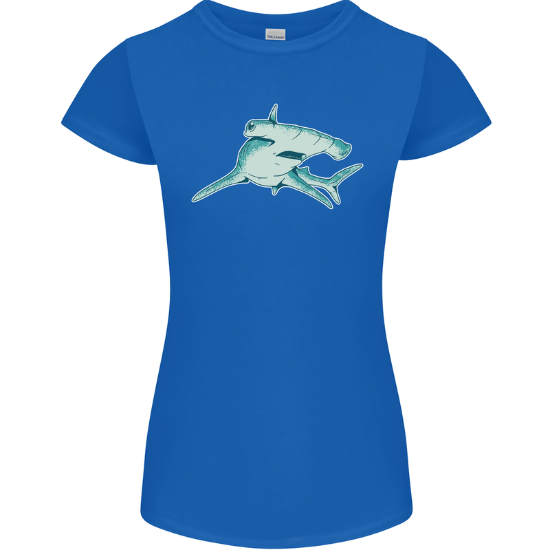 A Hammerhead Shark Womens Petite Cut T-Shirt Royal Blue