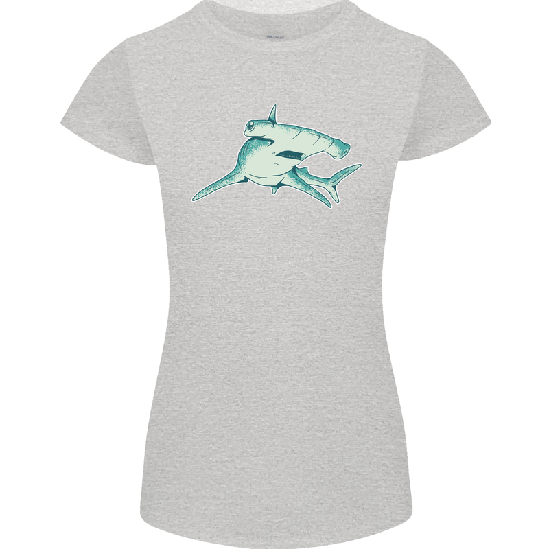 A Hammerhead Shark Womens Petite Cut T-Shirt Sports Grey