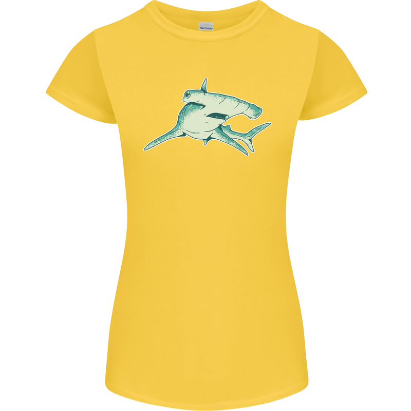 A Hammerhead Shark Womens Petite Cut T-Shirt Yellow