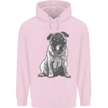 A Happy Pug Funny Dog Funny Childrens Kids Hoodie Light Pink