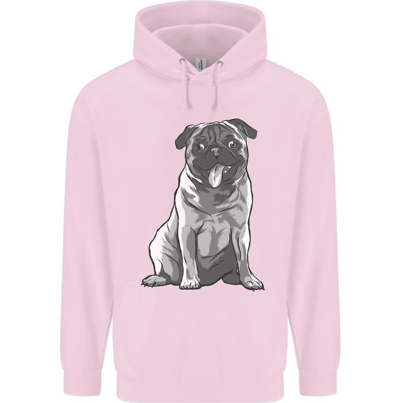 A Happy Pug Funny Dog Funny Childrens Kids Hoodie Light Pink