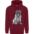 A Happy Pug Funny Dog Funny Childrens Kids Hoodie Maroon