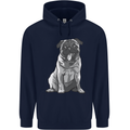 A Happy Pug Funny Dog Funny Childrens Kids Hoodie Navy Blue