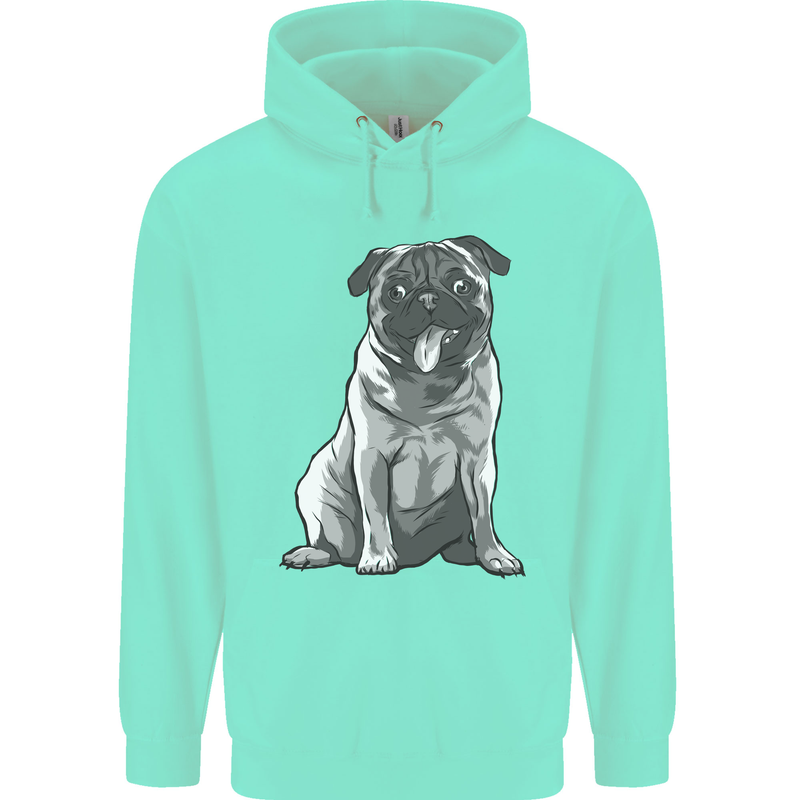 A Happy Pug Funny Dog Funny Childrens Kids Hoodie Peppermint