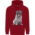 A Happy Pug Funny Dog Funny Childrens Kids Hoodie Red