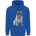 A Happy Pug Funny Dog Funny Childrens Kids Hoodie Royal Blue