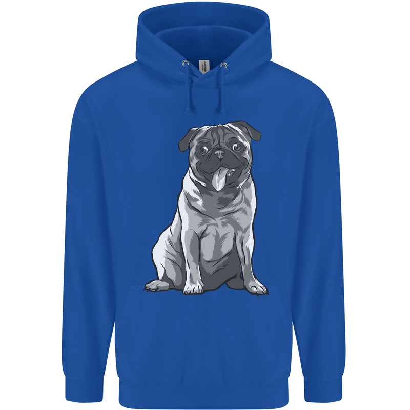 A Happy Pug Funny Dog Funny Childrens Kids Hoodie Royal Blue