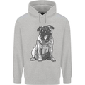 A Happy Pug Funny Dog Funny Childrens Kids Hoodie Sports Grey