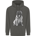 A Happy Pug Funny Dog Funny Childrens Kids Hoodie Storm Grey