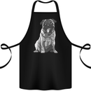 A Happy Pug Funny Dog Funny Cotton Apron 100% Organic Black
