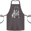 A Happy Pug Funny Dog Funny Cotton Apron 100% Organic Dark Grey