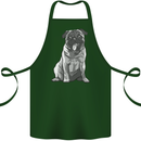A Happy Pug Funny Dog Funny Cotton Apron 100% Organic Forest Green