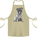 A Happy Pug Funny Dog Funny Cotton Apron 100% Organic Khaki