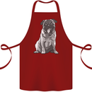A Happy Pug Funny Dog Funny Cotton Apron 100% Organic Maroon