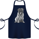 A Happy Pug Funny Dog Funny Cotton Apron 100% Organic Navy Blue