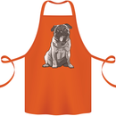 A Happy Pug Funny Dog Funny Cotton Apron 100% Organic Orange