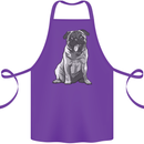 A Happy Pug Funny Dog Funny Cotton Apron 100% Organic Purple