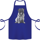 A Happy Pug Funny Dog Funny Cotton Apron 100% Organic Royal Blue