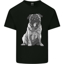 A Happy Pug Funny Dog Funny Kids T-Shirt Childrens Black