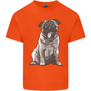 A Happy Pug Funny Dog Funny Kids T-Shirt Childrens Orange