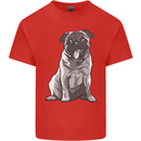 A Happy Pug Funny Dog Funny Kids T-Shirt Childrens Red