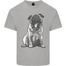 A Happy Pug Funny Dog Funny Kids T-Shirt Childrens Sports Grey