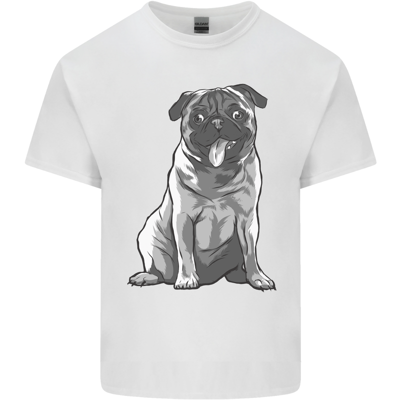 A Happy Pug Funny Dog Funny Kids T-Shirt Childrens White