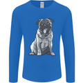 A Happy Pug Funny Dog Funny Mens Long Sleeve T-Shirt Royal Blue