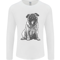 A Happy Pug Funny Dog Funny Mens Long Sleeve T-Shirt White