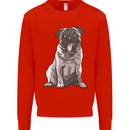 A Happy Pug Funny Dog Funny Mens Sweatshirt Jumper Bright Red