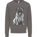 A Happy Pug Funny Dog Funny Mens Sweatshirt Jumper Charcoal