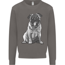 A Happy Pug Funny Dog Funny Mens Sweatshirt Jumper Charcoal